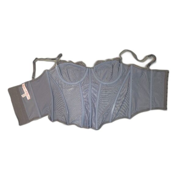 Urban Outfitters Out From Under Modern Love Blue Corset Top Size XL - Picture 4 of 6